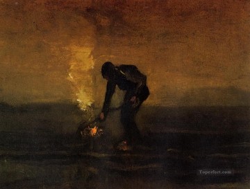 Peasant Burning Weeds Vincent van Gogh Oil Paintings